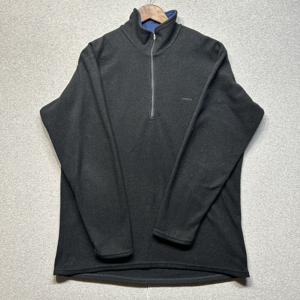 Patagonia Fleece Adult Large Black USA Made Quarter Zip Capilene Lightweight Men